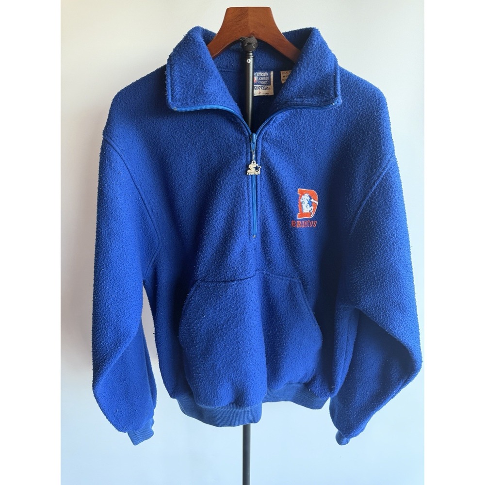 🚨🔥Vintage Starter L Denver Broncos Fleeces Wool Rare Sweater EUC!